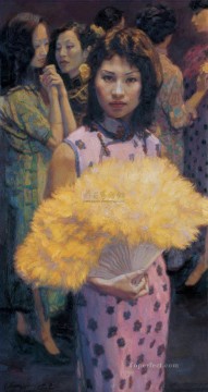 Dance of Fan Chinese Girl Oil Paintings